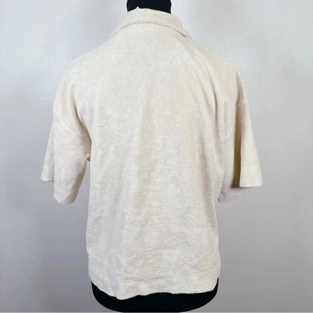 H&M Polo Pyjama Shirt In Beige Color